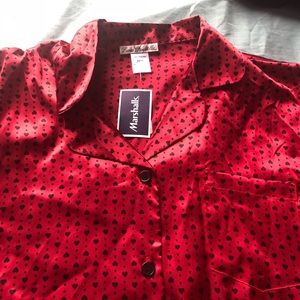 Marshall’s silky red and black heart pjs